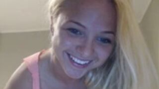 Beautiful, wholesome buxom blonde teases