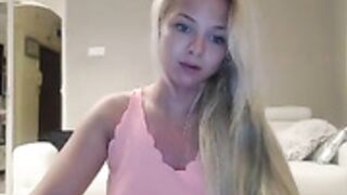 Beautiful, wholesome buxom blonde teases