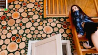 Coy_Amina on stairs in skirt without panties on Day 258