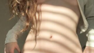 Sky Wallace shows off her perfect pussy in the sunlight