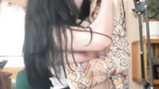 [4K]Mime Groped by Her Own Clothes