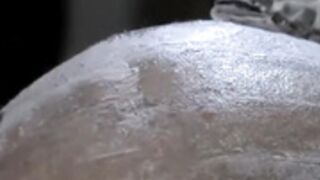 wonder woman cosplayer shaved bald all over