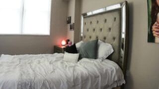 Cutiepainter strips and fucks dildo