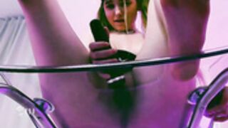 victoria_karma squirts her Juice   transparent chair