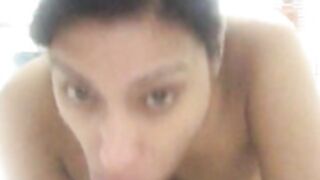 muslim girl, learns to deepthroat, spits on tits