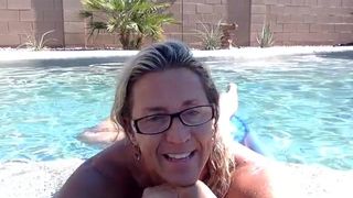 talltanblonde all nude in pool