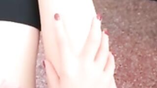 18y cute Chinese girl masturbates in public.