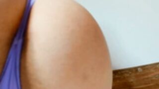 Coy_Amina squats in thong on Day 294