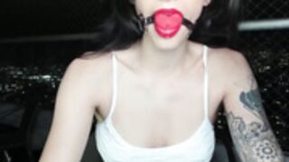 Giabaker Fapping, Squirting, And Sucking On Her Balcony