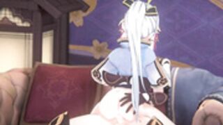 Ayaka and aether having sex