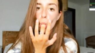 Coy_Amina sucking fingers and thumb on Day 302
