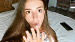 Coy_Amina sucking fingers and thumb on Day 302