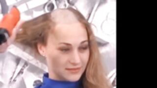 gorgeous young lady shaved bald