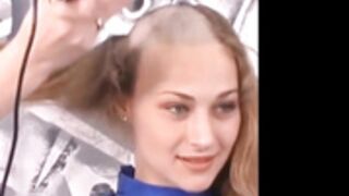 gorgeous young lady shaved bald