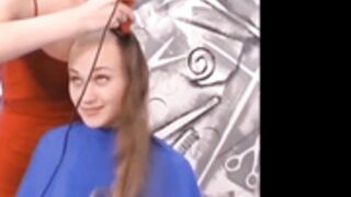 gorgeous young lady shaved bald