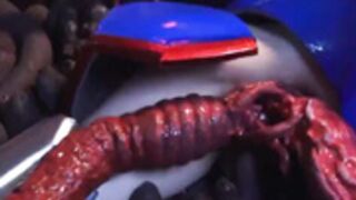 Japanese Power Ranger Fucked by Tentacles.