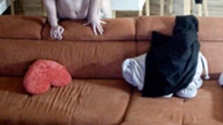 Adam and Katie have first sex and blowjob in livingroom