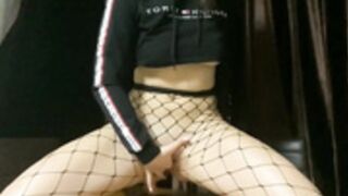 Lizzie Guile Fishnet Dildo Fuck