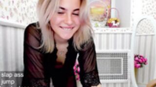 Gloria_blush teasing and removing gown