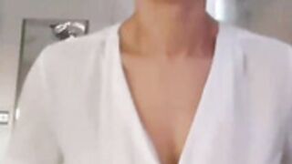 Roxy Rayne Rips Her Shirt Open To Reveal Her Boobs