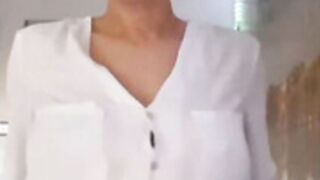 Roxy Rayne Rips Her Shirt Open To Reveal Her Boobs