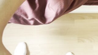 French teen sleeping (footjob)