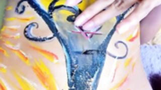 sweet_nana17 paint dance dildo squirt shower