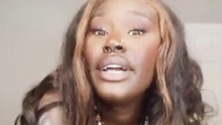 Busty ebony bodypaint