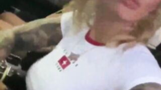VikingBarbie lesbian threesome in a car