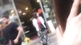 Walking down the street