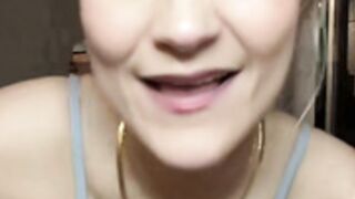 Big boobed Nat doing her lips