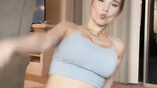 Big boobed Nat doing her lips