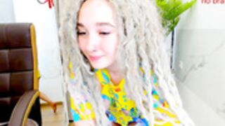 coy_vanessa  220604 cutting up her dress, flashes