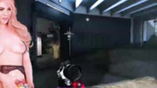 KylieKohl drinking vodka and owning in FPS shooter