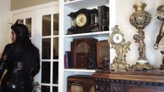 FMV in long latex dress