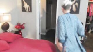 SabrinaCastello naked on the bed playing with dildo