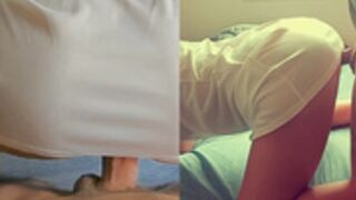 Horny neighbour snuck into the room of Moroccan teen.