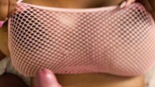 Riya Titty Cumshot in Net Top