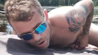 Public nudity in the middle of a lake