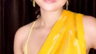 soumi yellow saree for her nude be my frnd@500 paytm