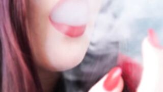 Miss Charlotte Elise Red Lips Red Nails Smoke Worship
