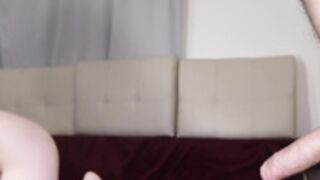 Flawless Babe Sucks a Huge Cock while smoking cigarette