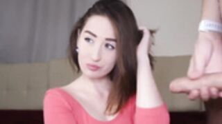 Flawless Babe Sucks a Huge Cock while smoking cigarette