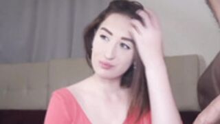 Flawless Babe Sucks a Huge Cock while smoking cigarette