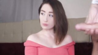 Flawless Babe Sucks a Huge Cock while smoking cigarette