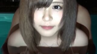 Creampie on a private resort trip to Okinawa with a bea