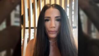 nicollediamondd shows boobs at restaurant pt1