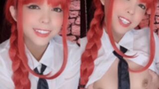 KittyxKum OF Makima Chainsaw Man Cosplay Squirt