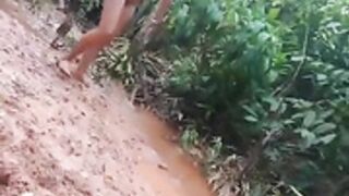 Girl fucked by bf in jungle
