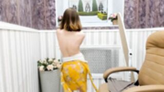 kira_coy_  220602 PVTspy SHY, bare back and hand bra